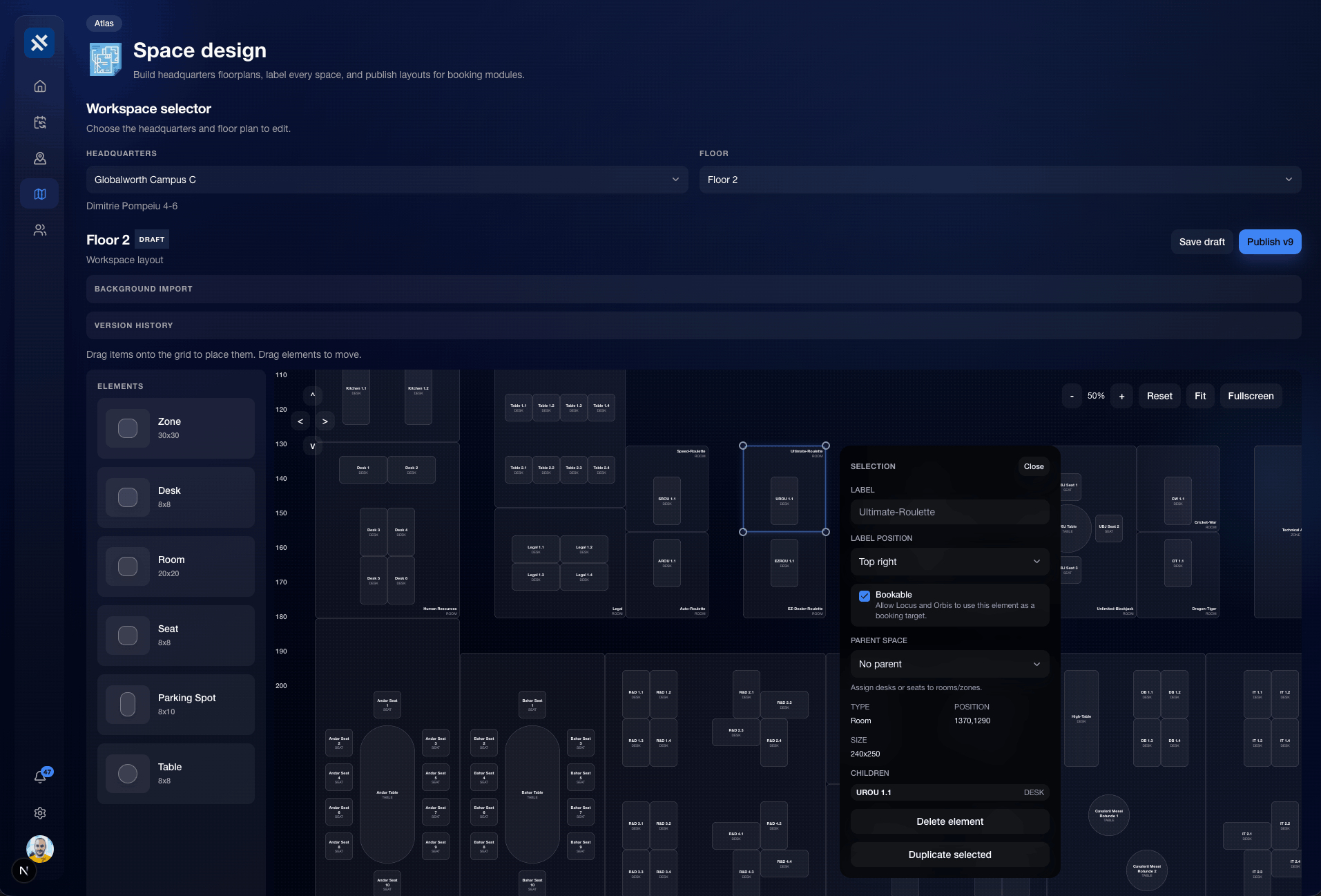 Atlas floorplan builder